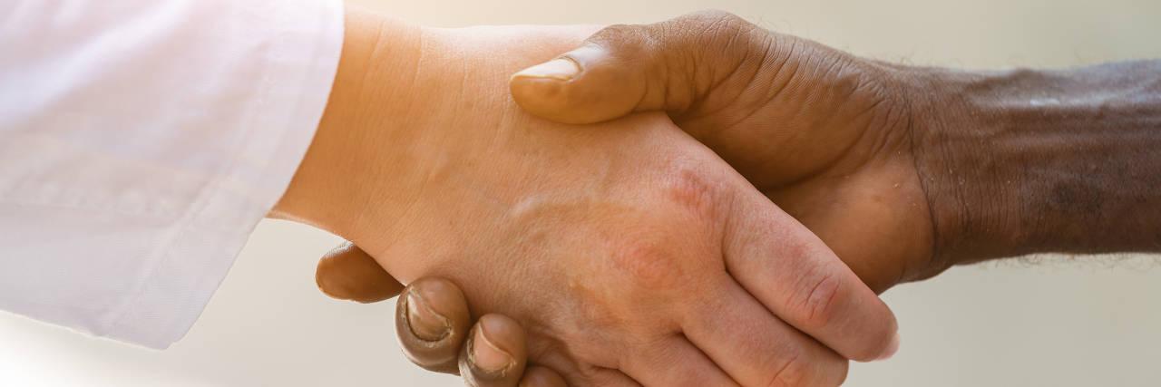 Choosing the Right Doctor Matters Handshake between doctor and patient.