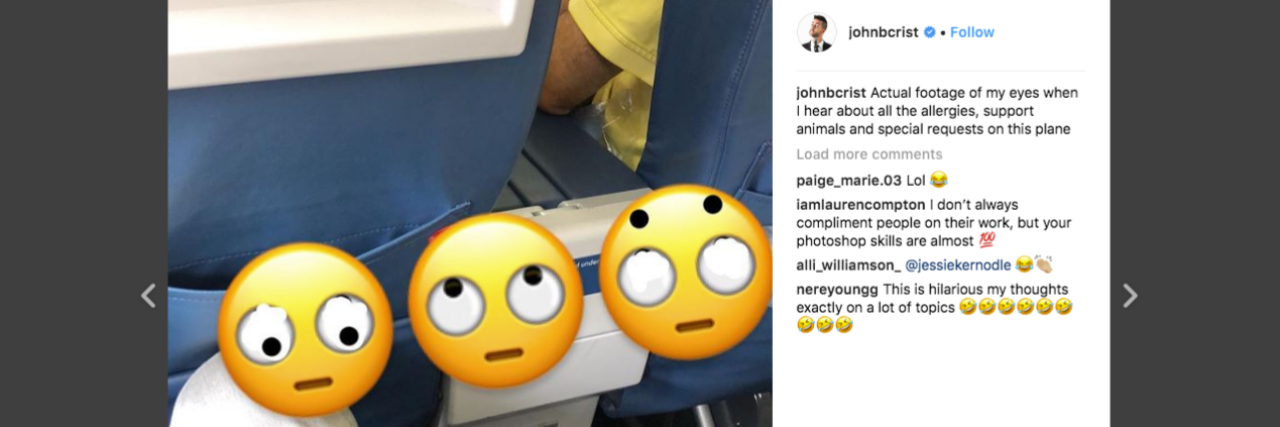 Comedian John Crist Angers Food Allergy Community With Offensive Posts John Crist's Instagram post