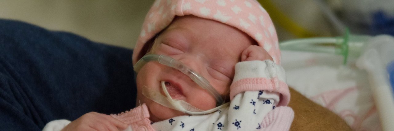 Why I Isolate My Preemie During Flu and RSV Season Preemie baby with oxygen and feeding tube