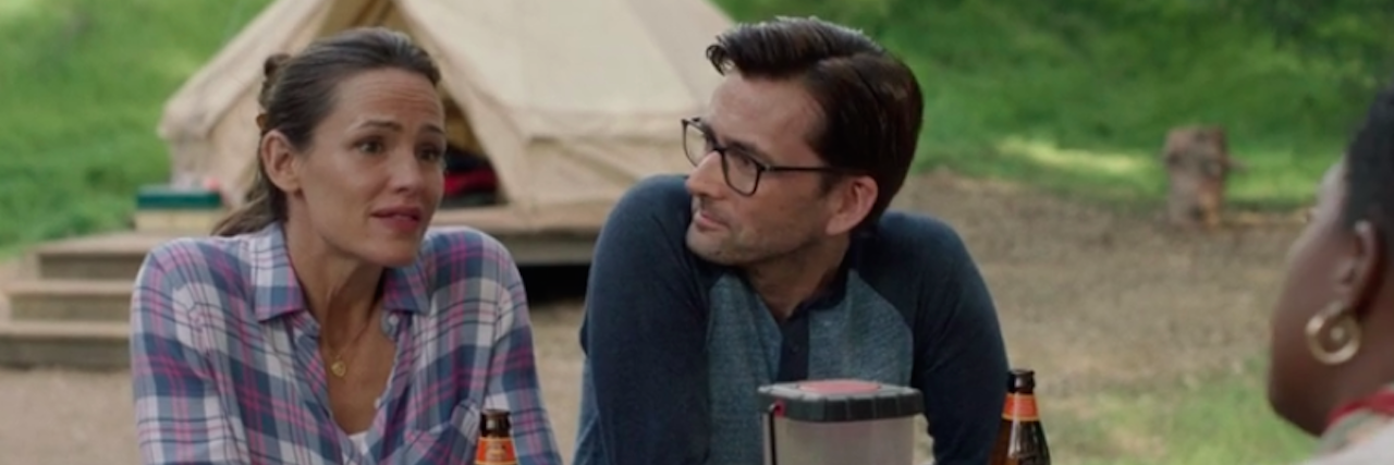 New HBO Comedy Hopes to Accurately Portray Chronic Pain jennifer garner and david tennant in camping