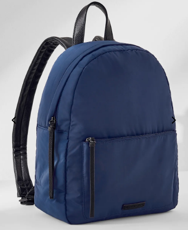 blue backpack with black straps