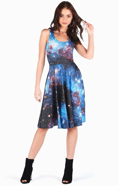 galaxy print tank dress