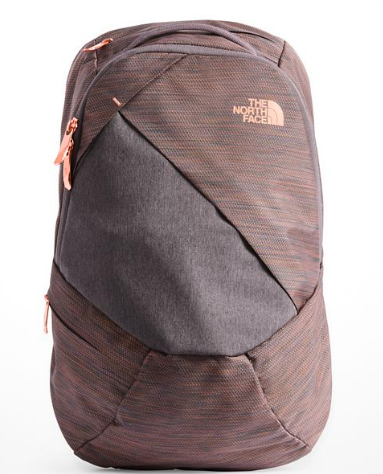 north face brown and gray backpack