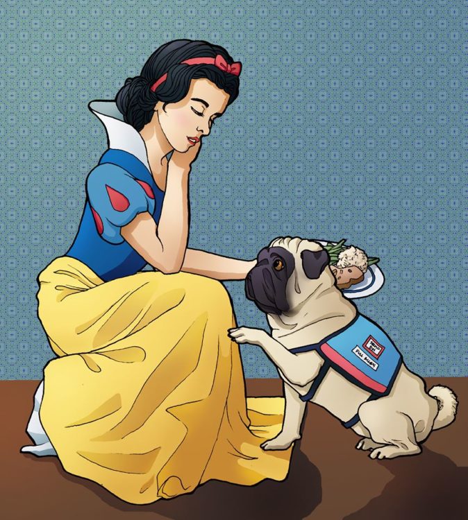 Here's Snow White, having her service dog alert to an allergen in her food.