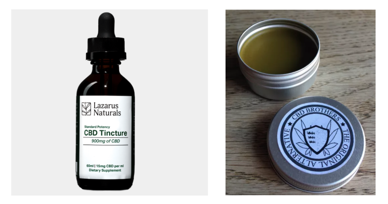 Lazarus Naturals CBD tincture and CBD Brothers Balm