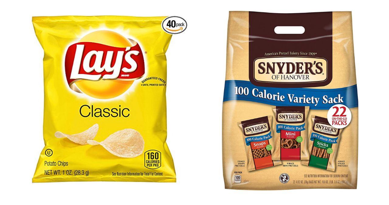 lay's potato chips and snyder's pretzels