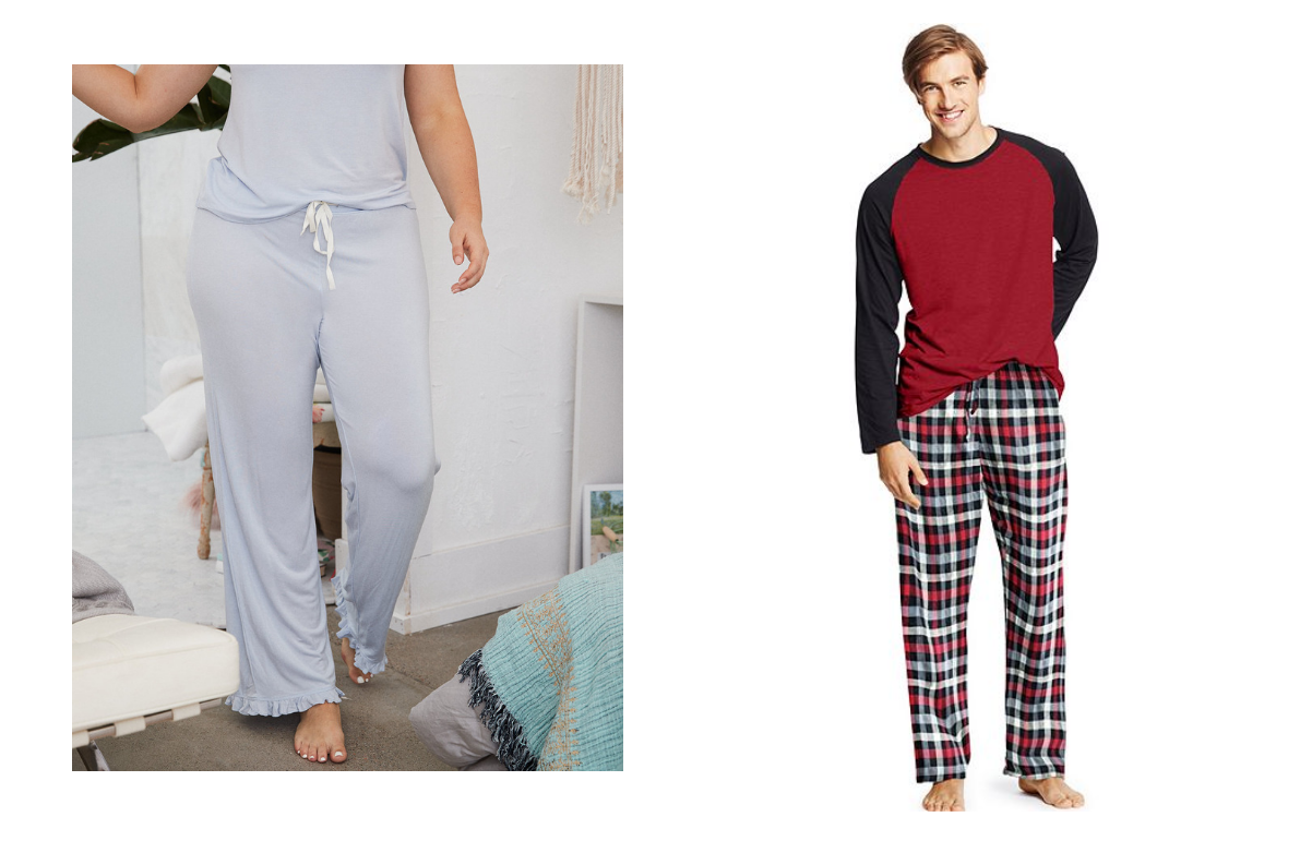 Aerie Softest Pajama Pants and Hanes Men's Jersey Flannel Sleep Set