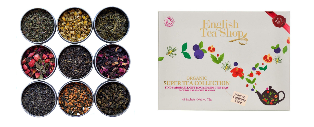 Heavenly Tea Leaves 9-pack sampler and English Tea Shop Super Tea Collection