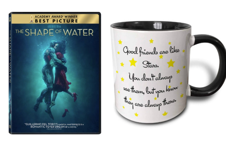 shape of water dvd and mug
