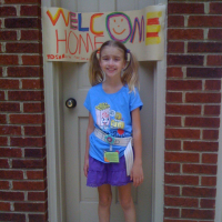 Sarah arriving home from the hospital in 2010.