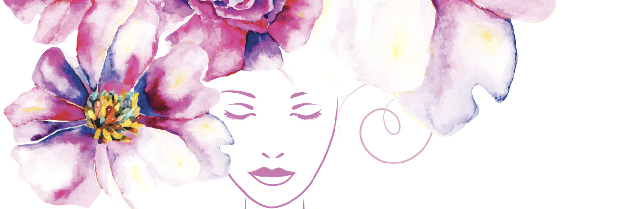 Why I Let the Skeptics of Invisible Illness Go girl with flowers and pattern in your hair