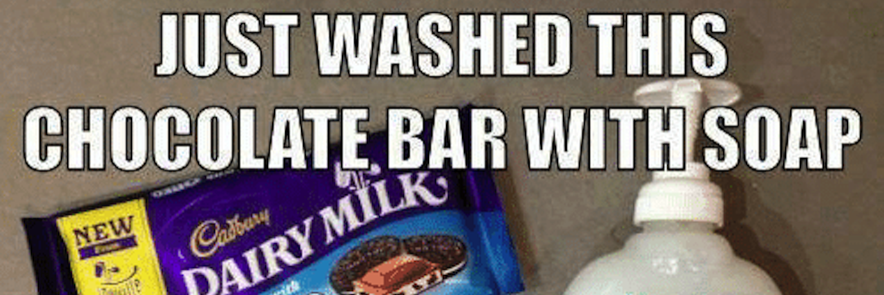 Just washed this chocolate bar with soap #cleaneating meme
