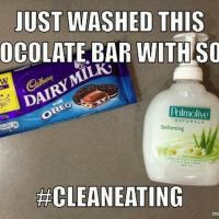 Just washed this chocolate bar with soap #cleaneating meme