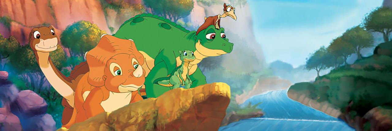 Land Before Time characters overlooking the water