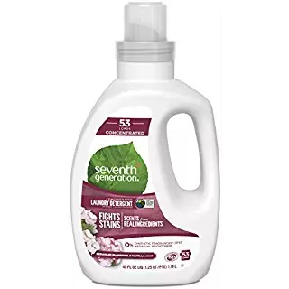 A bottle of Seventh Generation laundry detergent