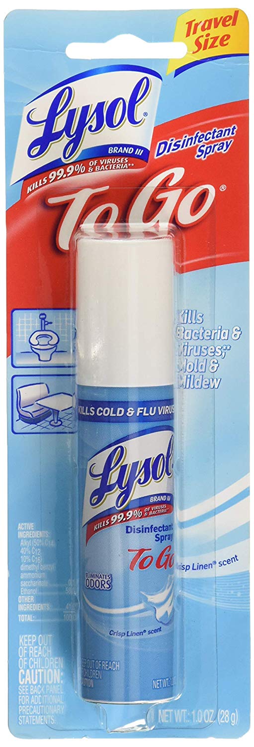 travel size lysol disinfectant spray