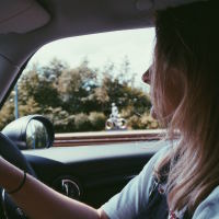 A woman driving