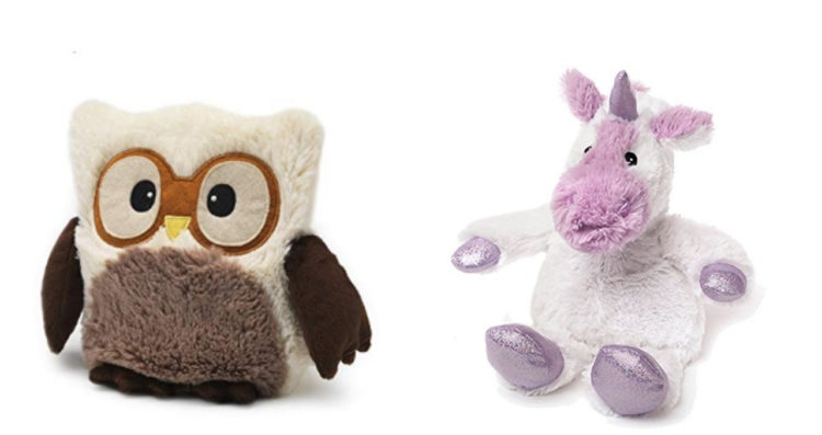 stuffed owl and unicorn