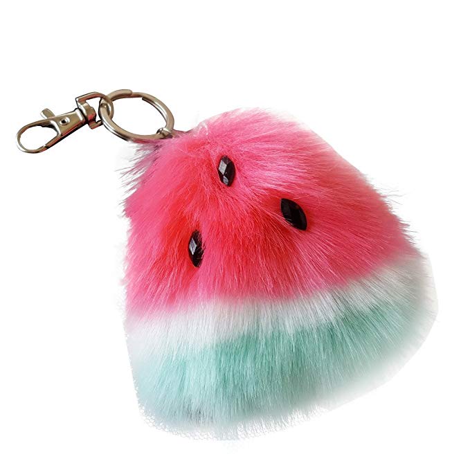 watermelon fuzzy keychain