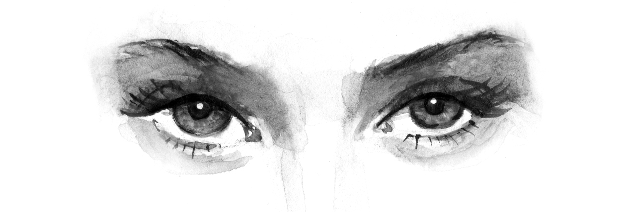 Through the Eyes of a Stroke Survivor Illustration of woman's face.