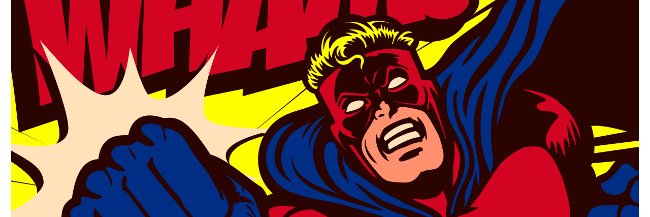 Disability Doesn't Make Me Your Hero Pop art comics superhero.