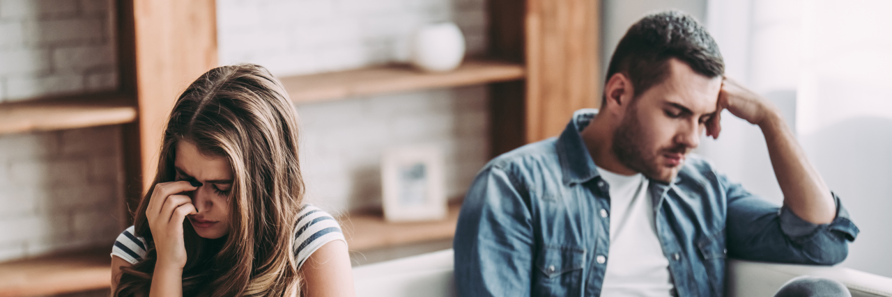 What to Do If a Family Member Won't Go to Family Counseling Upset couple at home.