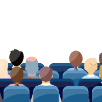 illustration of people in a movie theater