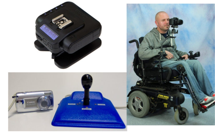 Radio Trigger for Photography, Joystick digital camera and Wheelchair camera mount