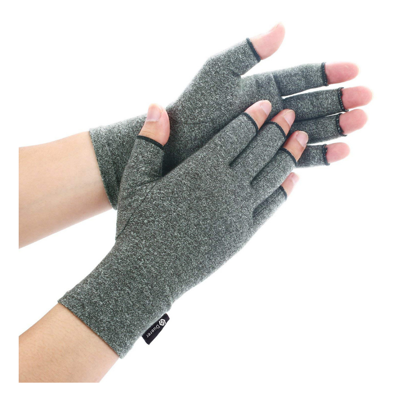 gray compression gloves