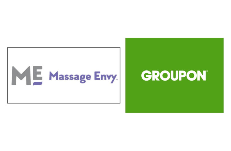 Massage Envy and Groupon logos