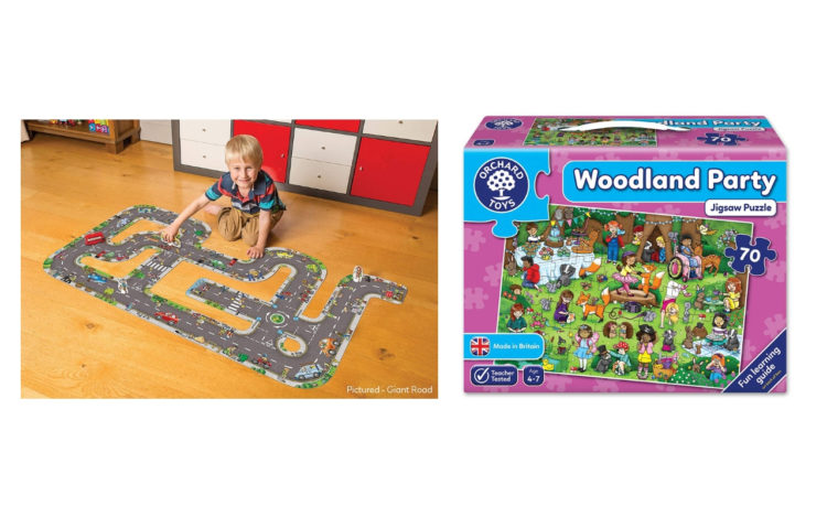 Orchard Toys Giant Road jigsaw and Woodland Party jigsaw puzzle