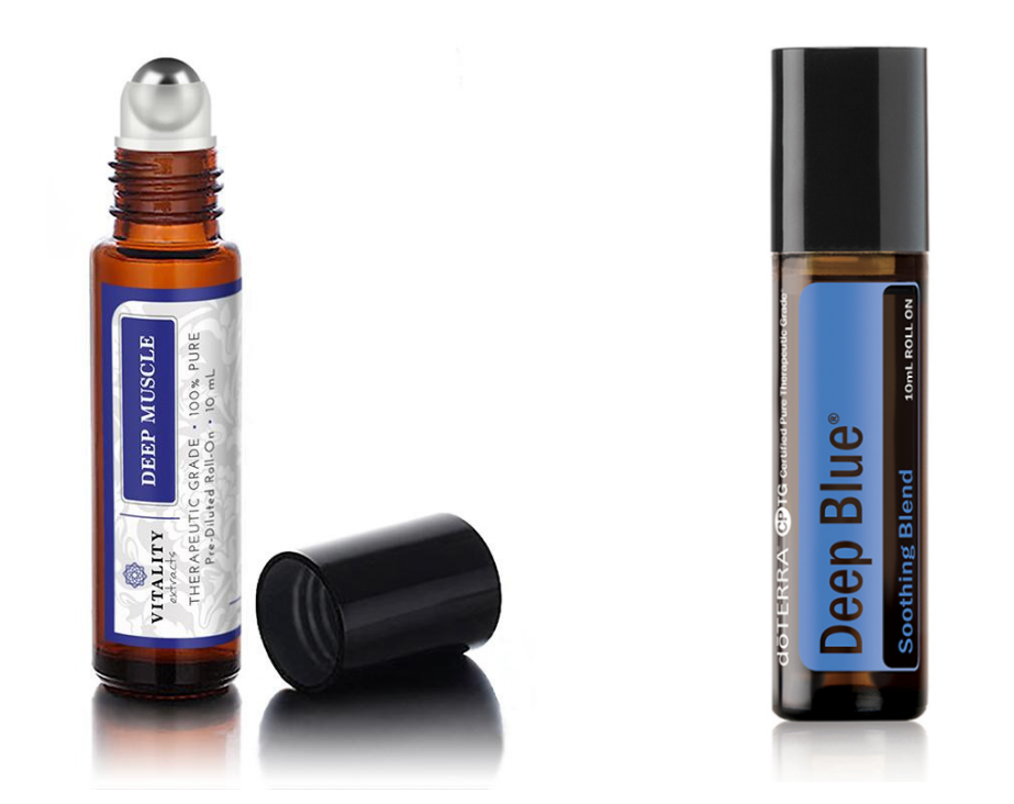 deep muscle roll on from vitality extracts, and deep blue roll on from doterra
