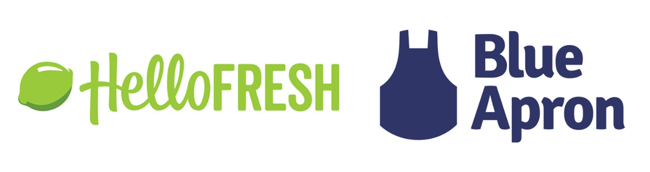 hellofresh logo and blue apron logo