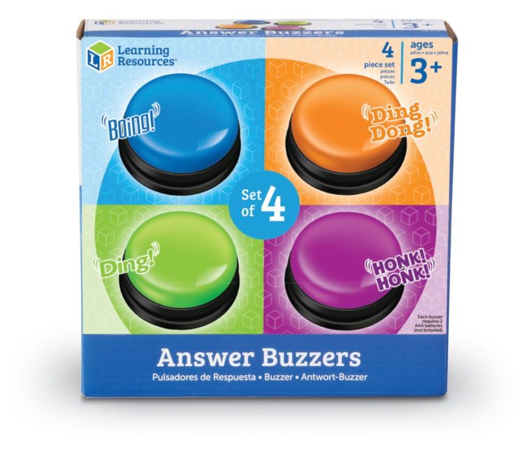 Four buzzers with different sounds