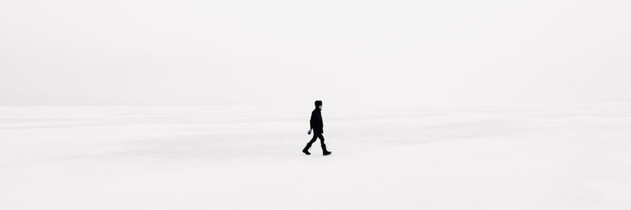 Borderline Personality Disorder and Chronic Emptiness person walking on snow