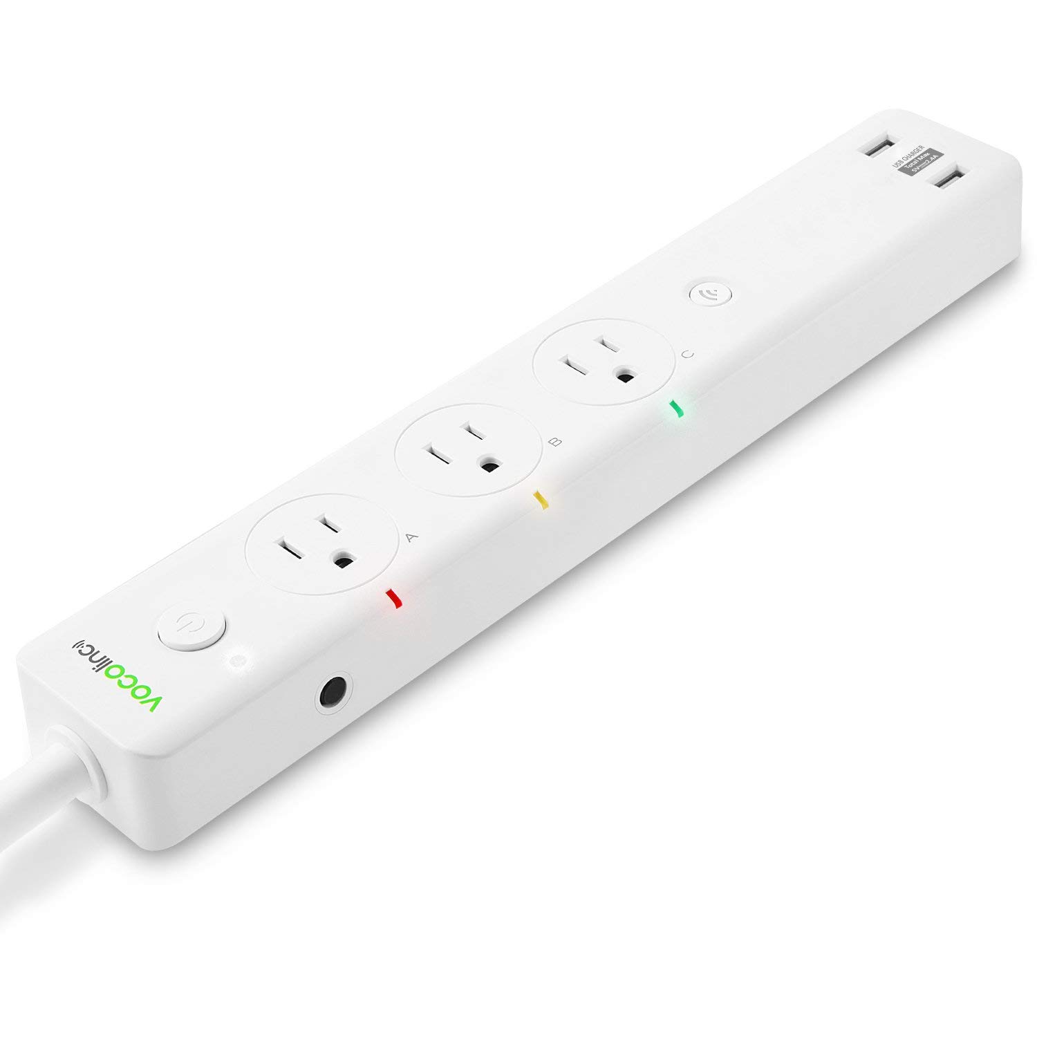 Vocolinc power strip to control lights by app with a disability. Homekit, Amazon Alexa and Google Home compatible.