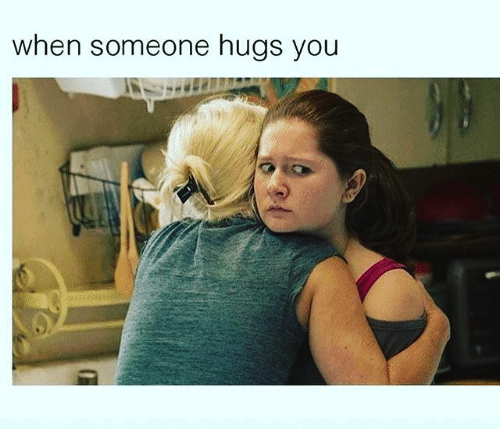 when someone hugs you: debbie from 'shameless' looking uncomfortable