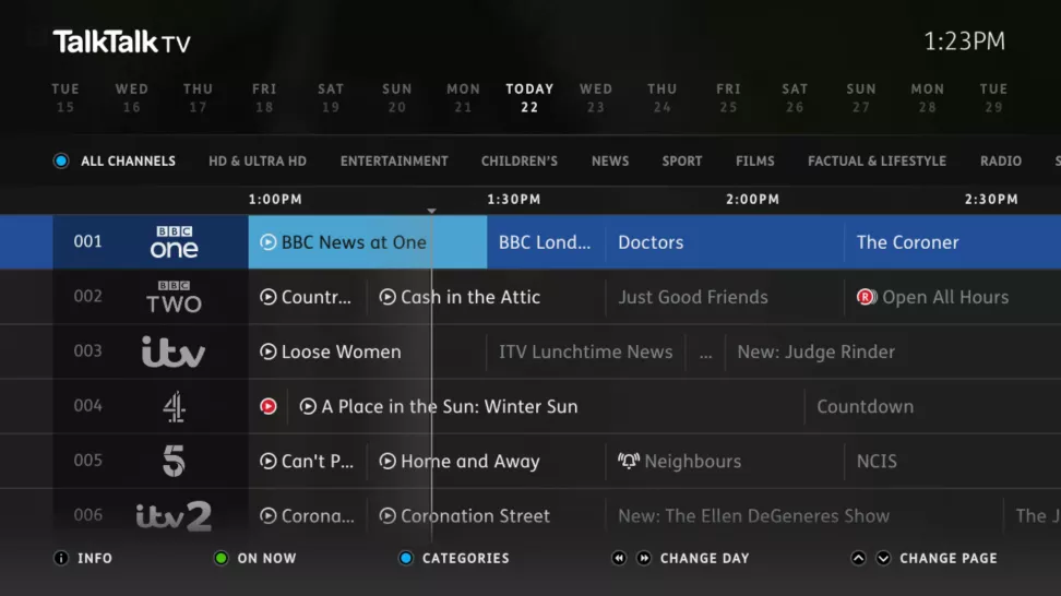 Screenshot of TV guide.