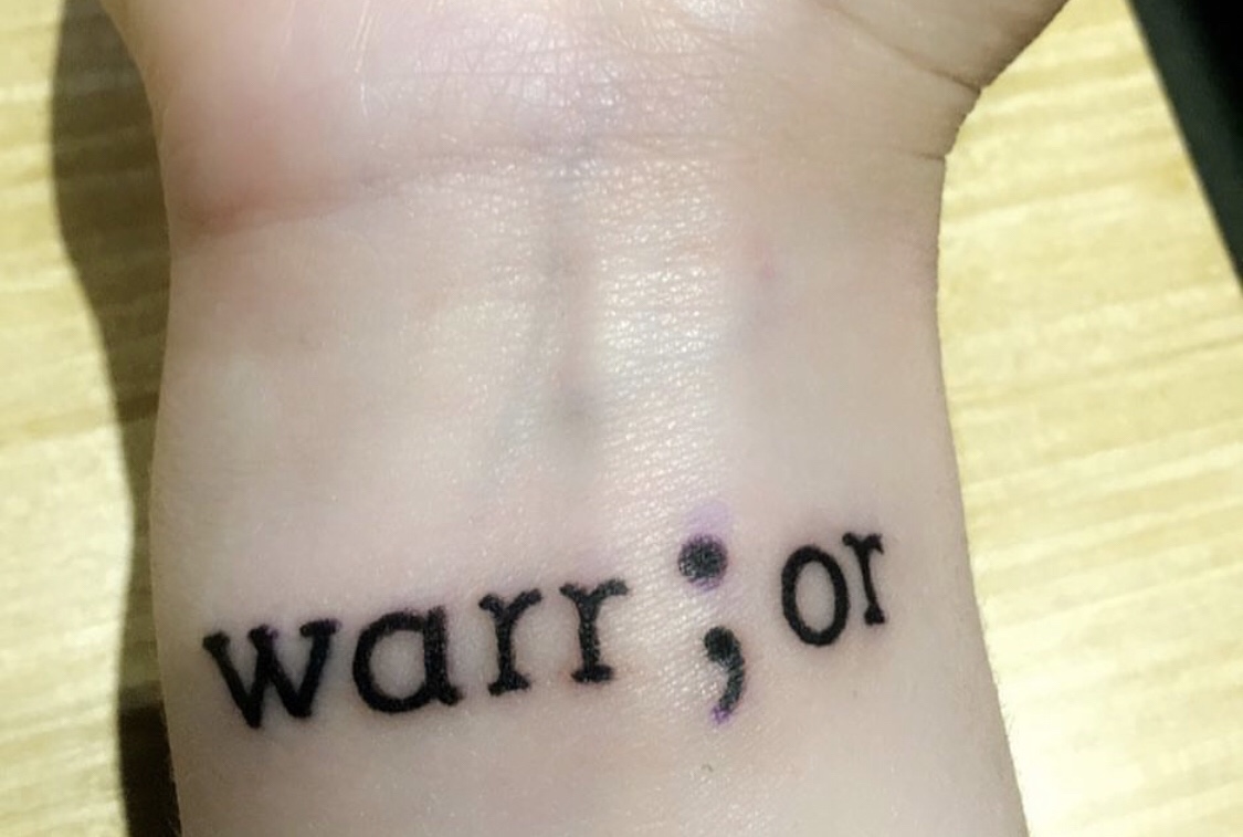 Warrior semicolon  Semicolon tattoo Semicolon Tattoos