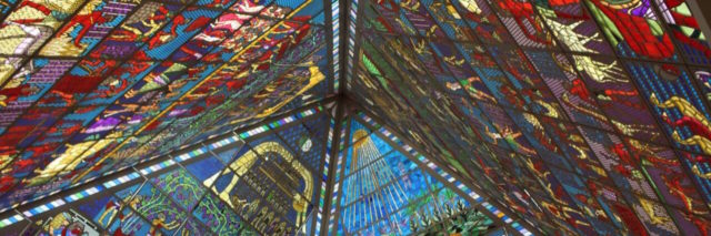 A painted glass ceiling