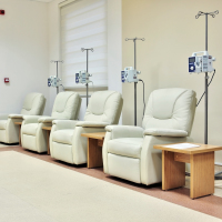 chairs in a chemotherapy treatment room