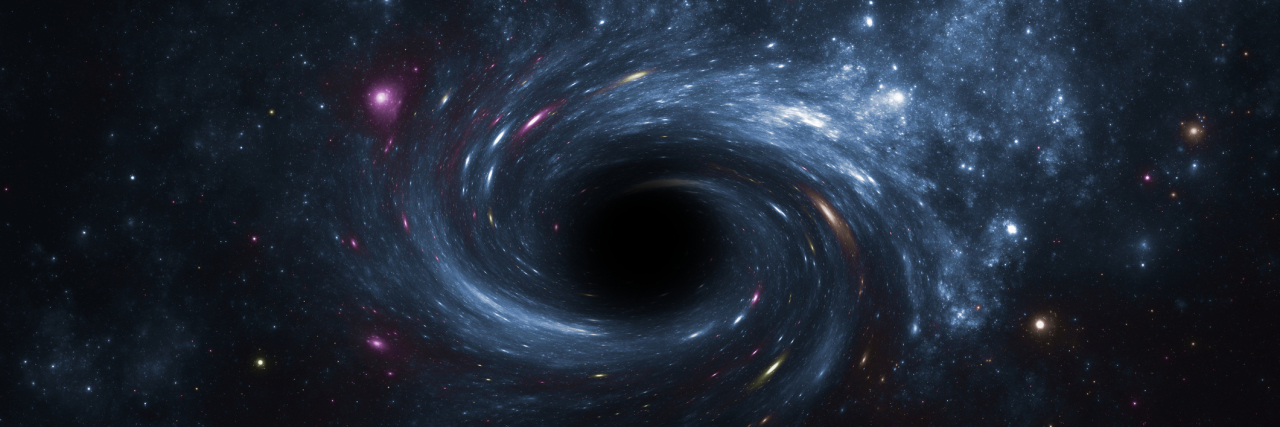Why My Migraines Feel Like a Black Hole Deep space star field with black hole