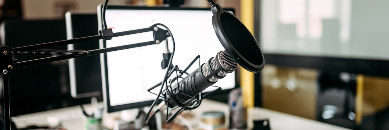 Podcasting With a Disability Podcast production equipment.