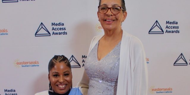 Tatiana Lee and her mother on the Red Carpet at the Media Access Awards.