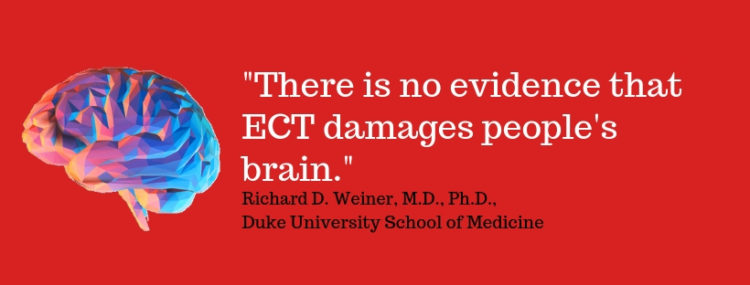 Image of quote about no brain damage due to ECT