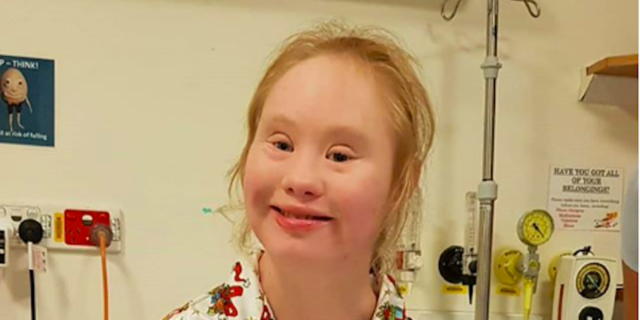 Madeline Stuart at hospital smiling at camera. Image via Instagram.