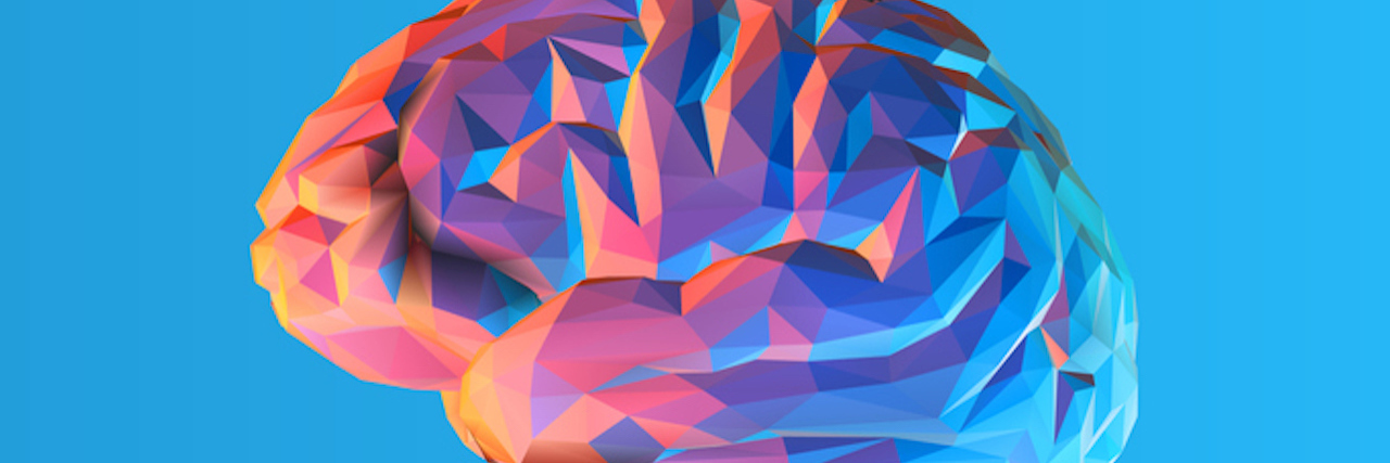 Is Electroconvulsive Therapy for Mental Health Safe? Colorful low poly side view brain illustration isolated on blue background