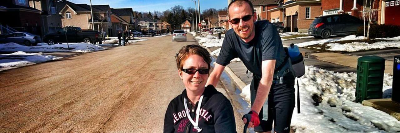 Finding Relief Despite Undiagnosed Illness Heather outdoors in her wheelchair.