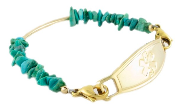 turquoise beaded medical bracelet