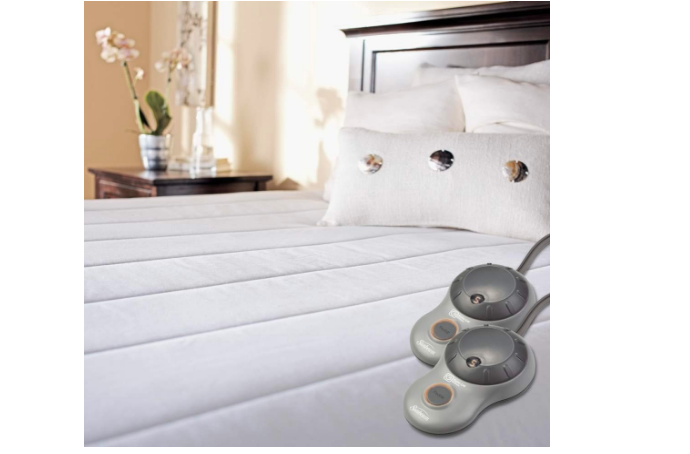 heated mattress pad with two control remotes